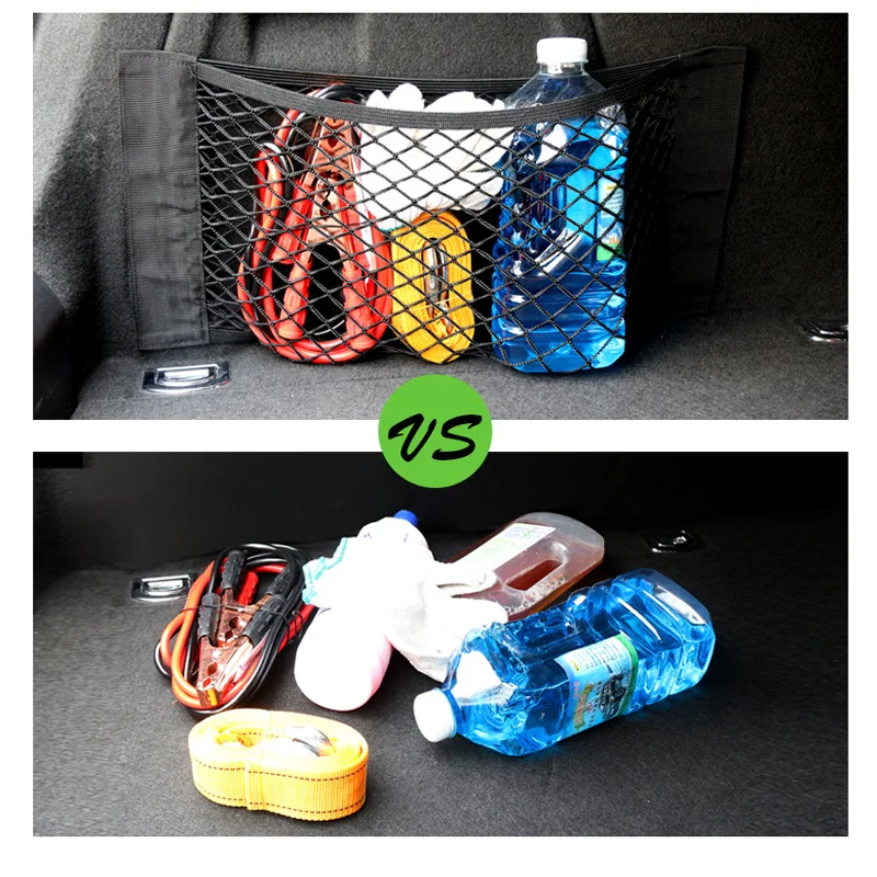 

Car Back Rear Trunk Seat Elastic String Net Magic Sticker Mesh Storage Bag Pocket Cage Auto Organizer Seat Back Bag