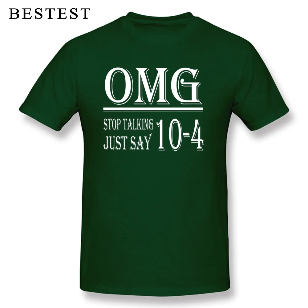 Футболка с радиокодом OK Мужская хипстерская футболка Omg Stop Talking Just Say 10 4 Geek Streetwear