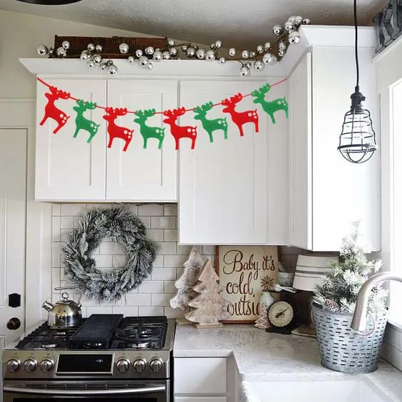 Hanging Flag Merry Christmas Bunting Garland Banner Shop Home navidad XMAS Party Decor christmas decorations for home decoratie | Дом и сад