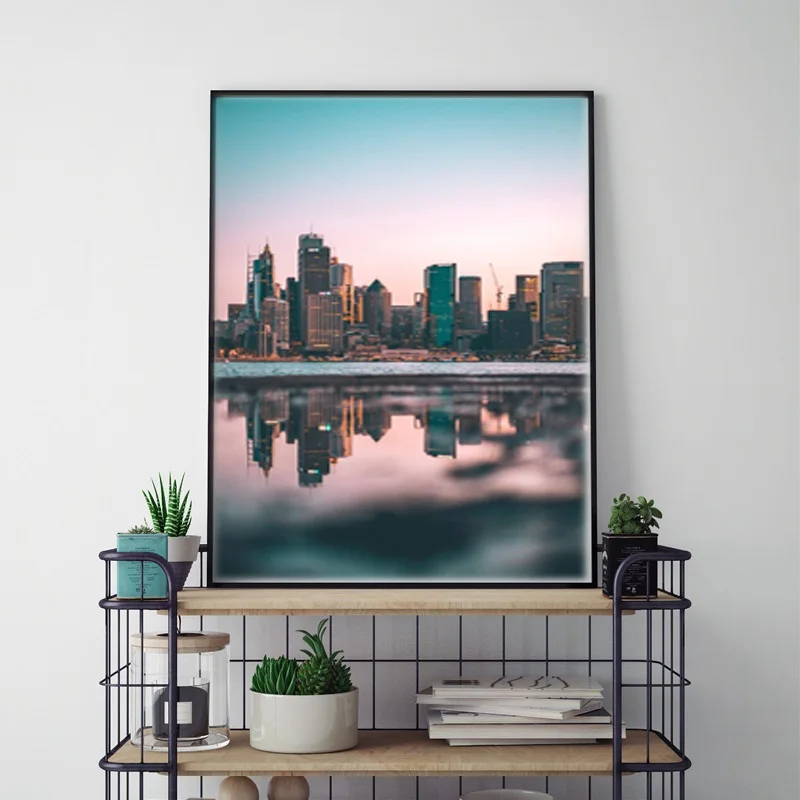 Современное настенное искусство Скандинавская Картина на холсте здание города