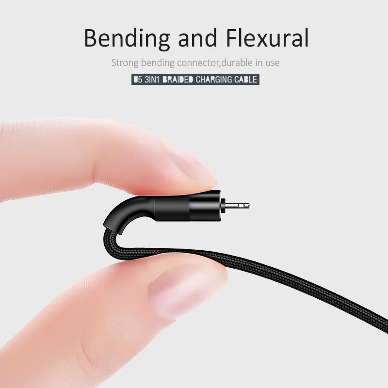 3 в 1 Кабели для мобильных телефонов USAMS usb кабель c samsung нейлоновый Micro зарядки iPhone x