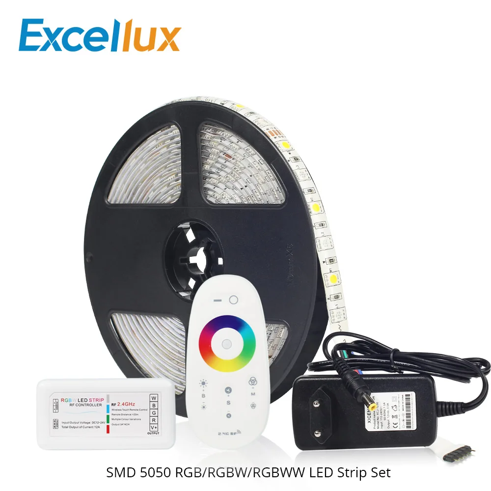 DC 12V 5050 RGB RGBW RGBWW набор светодиодных лент 60 светодиодов/м + 2 4G сенсорный пульт