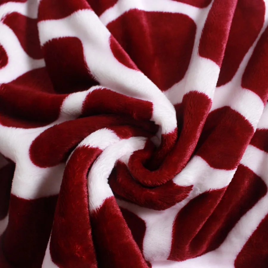 Зимнее одеяло бордовый красный Жираф кожа дизайн Король Королева фланелевые