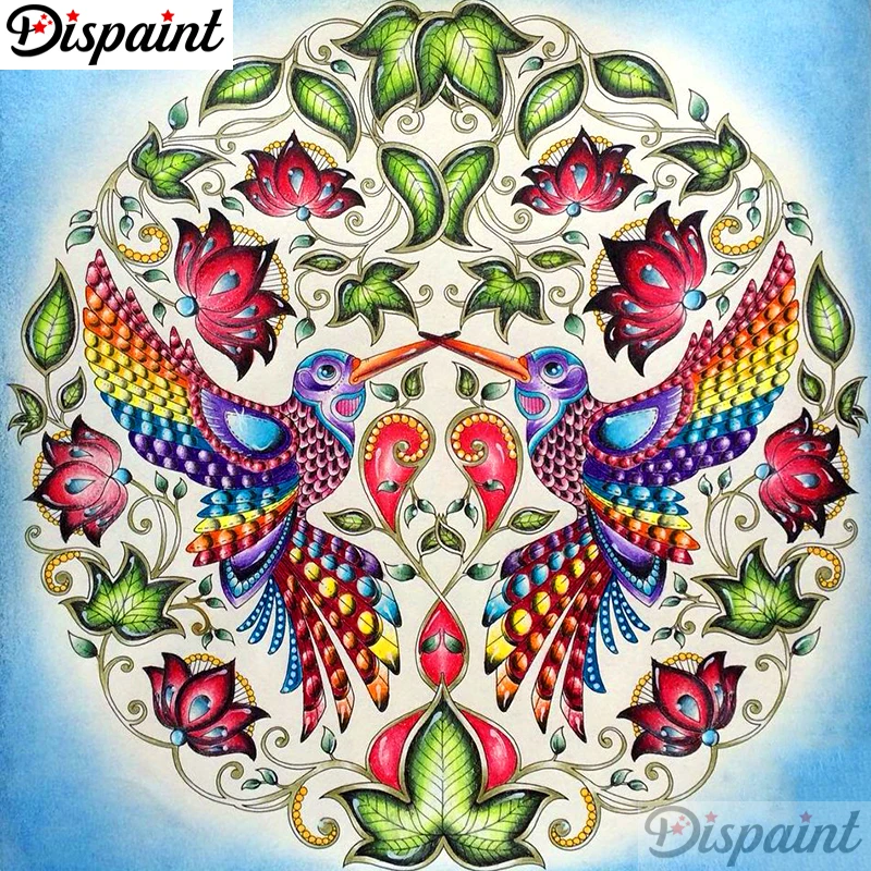 

Dispaint Full Square/Round Drill 5D DIY Diamond Painting "Birds and flowers" Embroidery Cross Stitch 3D Home Decor Gift A10172
