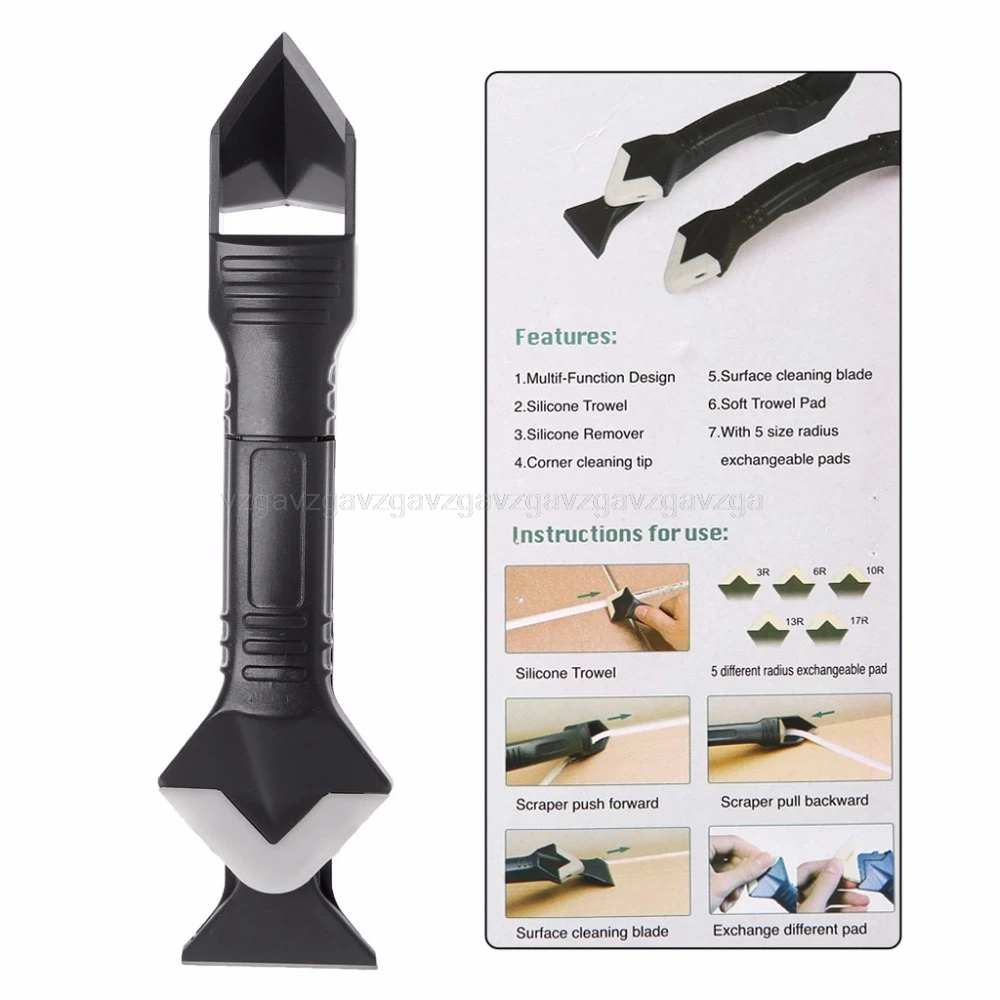 

DIY 3 In 1 Sealant Angle Scraper Silicone Trowel Grout Caulk Corner Remover Tool Silicone Trowel JUN28 dropship