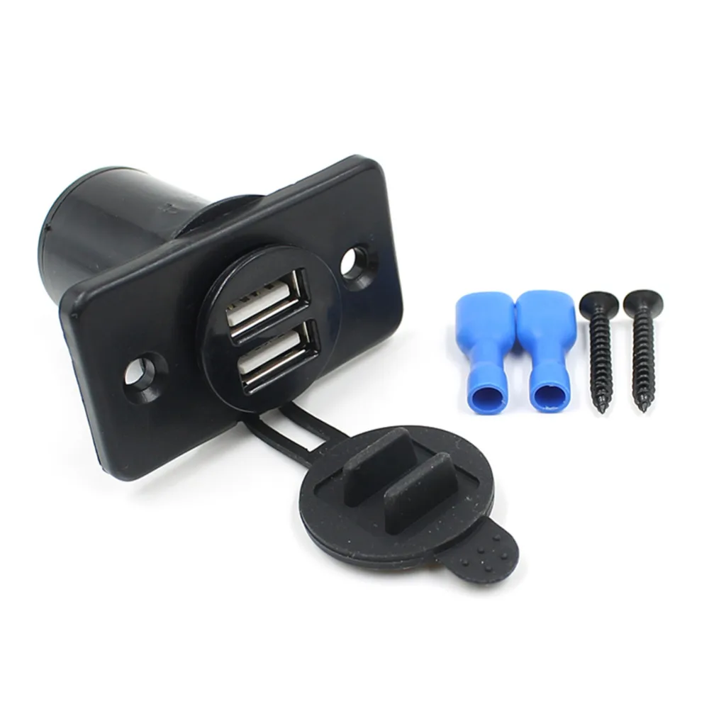 Автомобильный мотоциклетный Водонепроницаемый двойной USB-прикуриватель