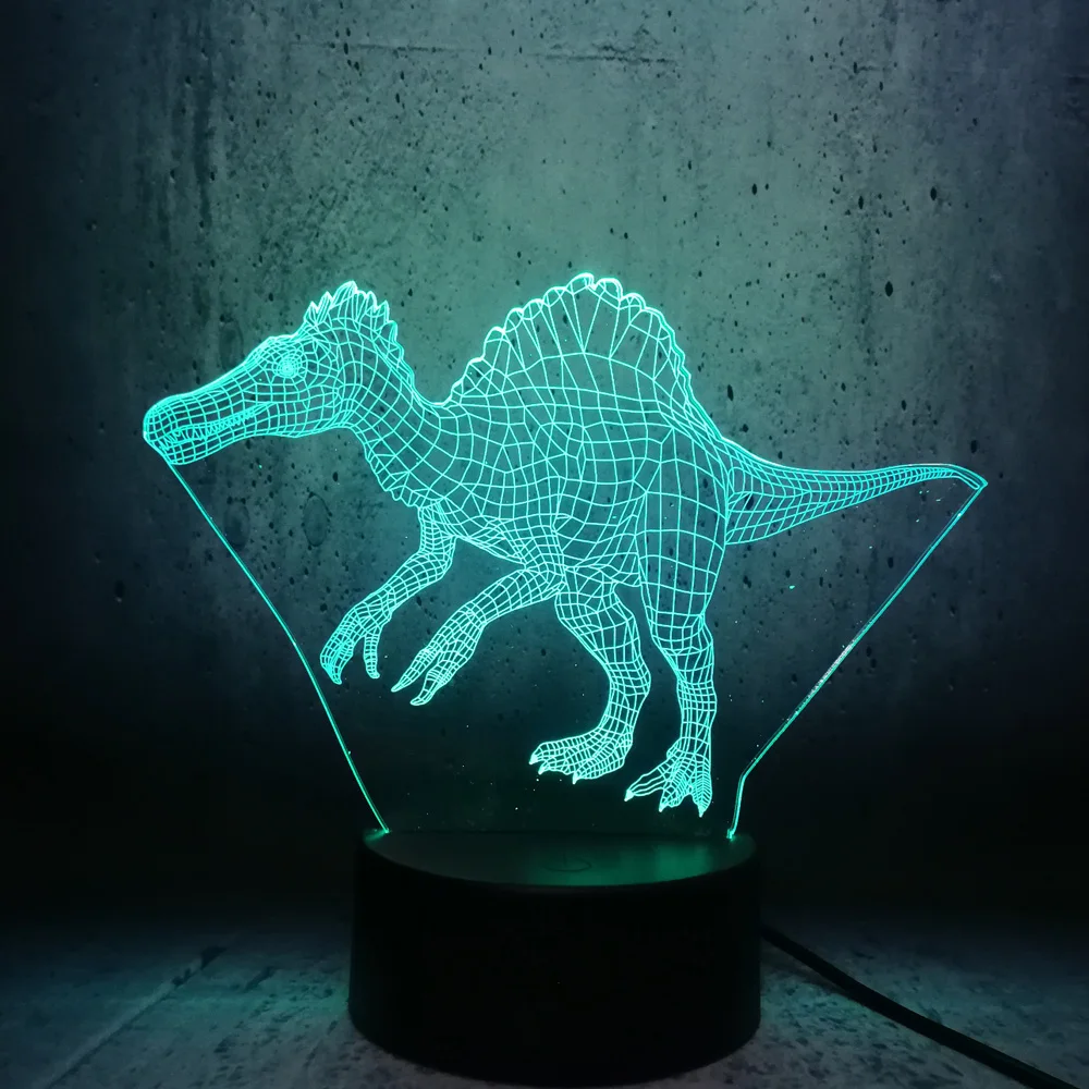 Jurassic park Dinosaur 3D USB LED Lamp Spinosaurus Figure Light Colorful Decoration Night lava Toy Animal movie fans | Лампы и