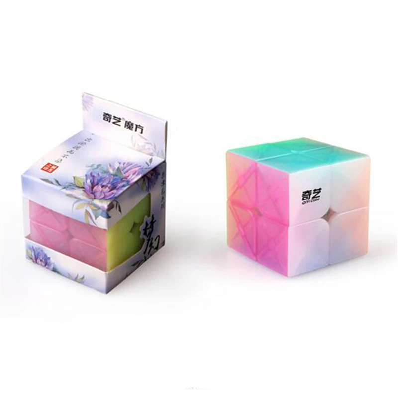 

Newest QiYi Qidi S Cube 2x2x2 Anti-adhesive Magic Cube with Elastic Spring Educational Toys for Brain Trainning Jelly Color