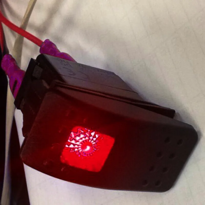 Новый 4-контактный водонепроницаемый кулисный переключатель 5 шт. 12 В 20 А красный