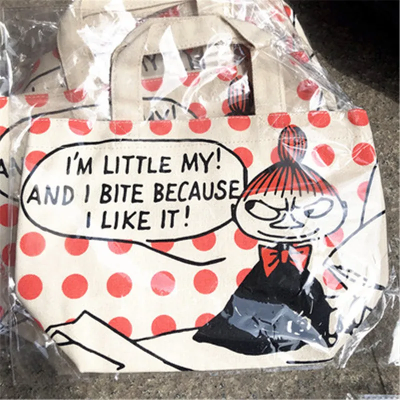Moomin японская сумка на молнии Bolsa Organizadora хлопковая Холщовая Сумка через плечо