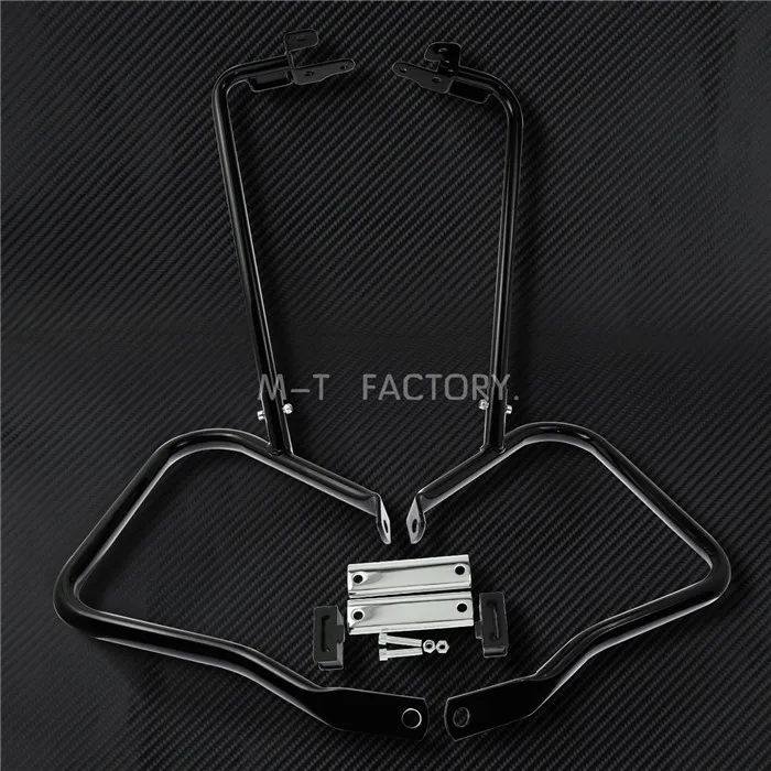 Black Мотоцикл сума защитная скоба БАРС набор для Harley Touring Street Glide Road King Road Glide FLHX FLHR FLTRU - Цвет: Black
