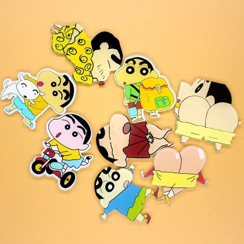 8 шт. мультфильм акриловая брошь Crayon Shinchan Значки для Для женщин мужчин пальцы на