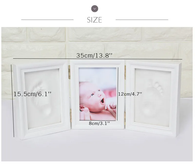 Для новорожденных памятной настольная фоторамка Декор DIY отпечаток и след мягкая