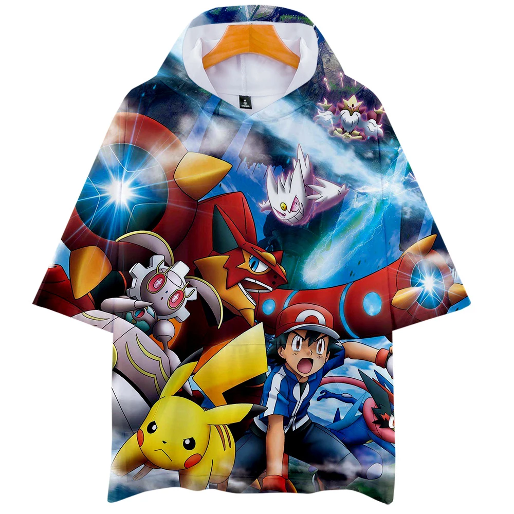 Pokemon 3D толстовки Новая модная летняя футболка с коротким рукавом крутая и дышащая футболка с коротким рукавом Kpop Повседневная для женщин