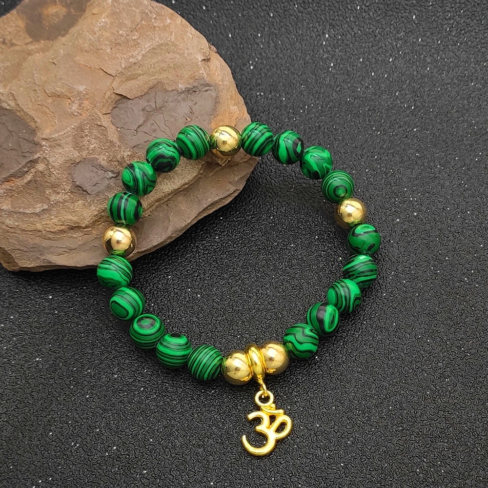 Лучший молитвенный чакра запястье Мала женщин мала камень бусины металл Йога Ом