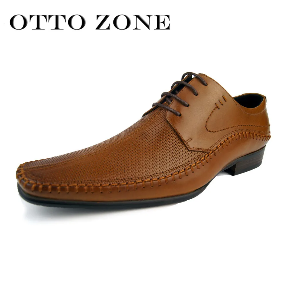 OTTO ZONE Italian Designer Vintage Shoes Brand Oxford Genuine Leather Men Carved Casual Business Male Wedding | Обувь
