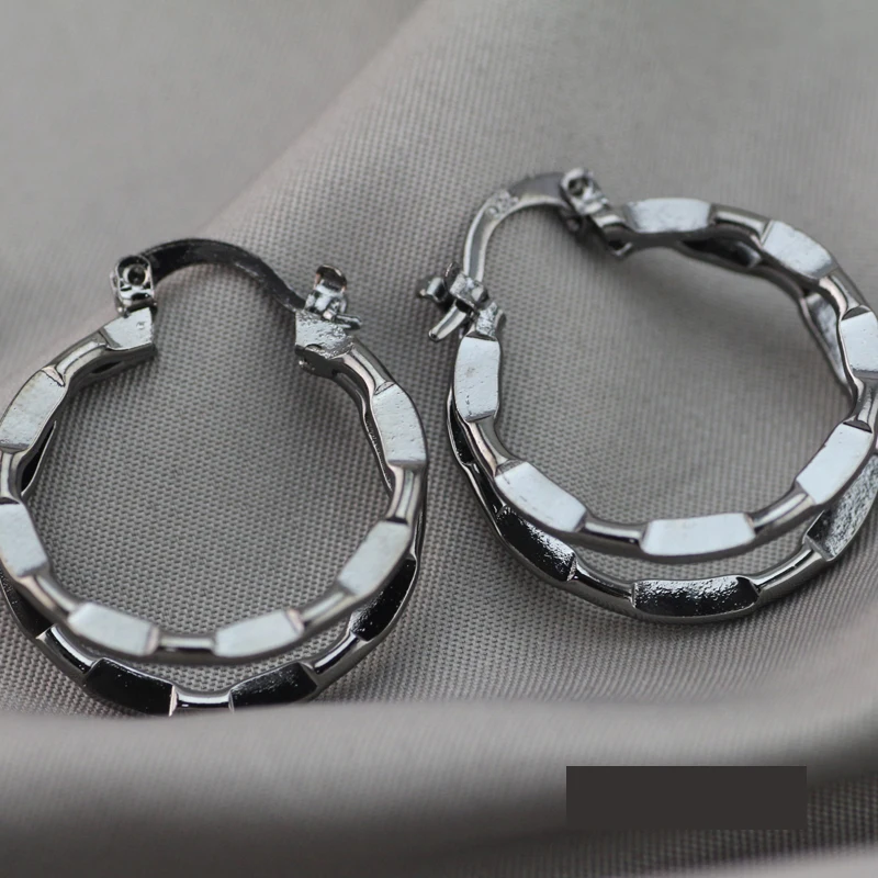 Новые серьги для влюбленных из черного золота Круглые геометрические серьги из стерлингового серебра 925 пробы цветные модные черные серьги для мужчин и женщин 07