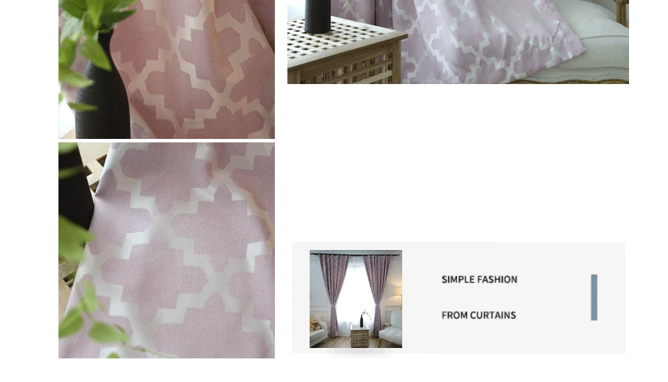 MAKEHOME, розовые/серые/кофейные затемненные шторы для спальни, гостиной, кухни, Геометрические жаккардовые льняные шторы, жалюзи, драп