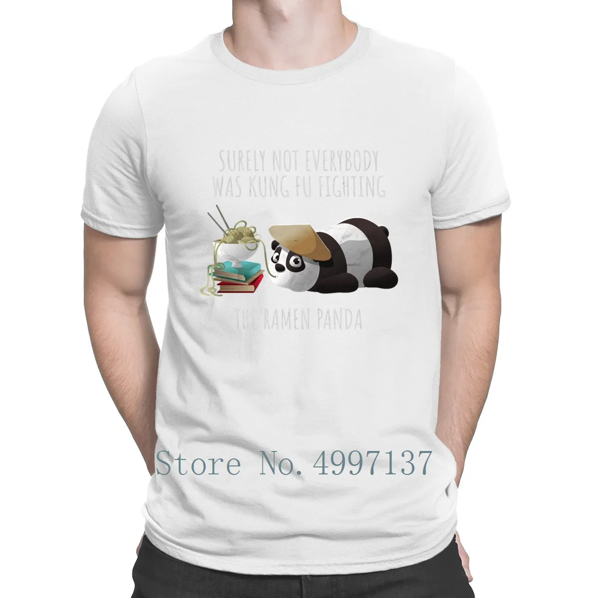 Забавная футболка с рисунком панды из мультфильма Ramen Panda Is Not Kung Fu Fighting модная