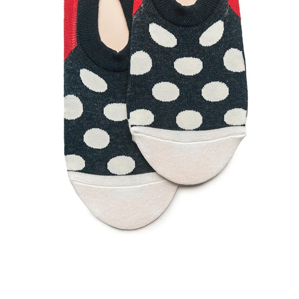 Весенне летние полосатые женские хлопковые носки с абстрактным рисунком в