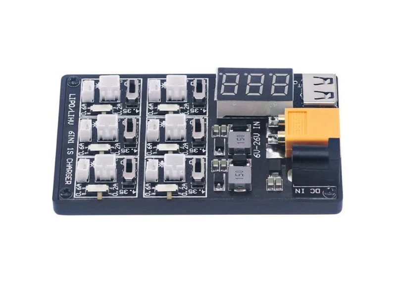 Зарядная плата Lipo LiHV XT60 6 в 1 1S со светодиодным индикатором входным сигналом 12 В 3 А