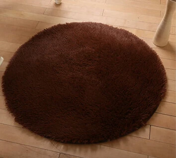 Coffee 45mm Plush 25 мм и 45 мм плюшевый толстый мягкий ворсистый круглый ковер для гостиной, спальни, коврик для пола, нескользящий круглый коврик для ног - Цвет: Coffee 45mm Plush