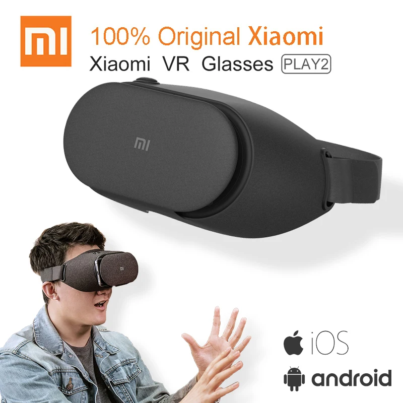 Оригинальные 3D очки виртуальной реальности Xiaomi VR Play 2 гарнитура Mi с игровым