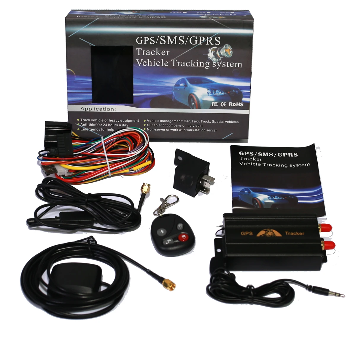 Кобан Автомобильные GPS-навигаторы трекер TK103B + dual sim карты Автомобиль QUAD BAND GPS GSM GPRS