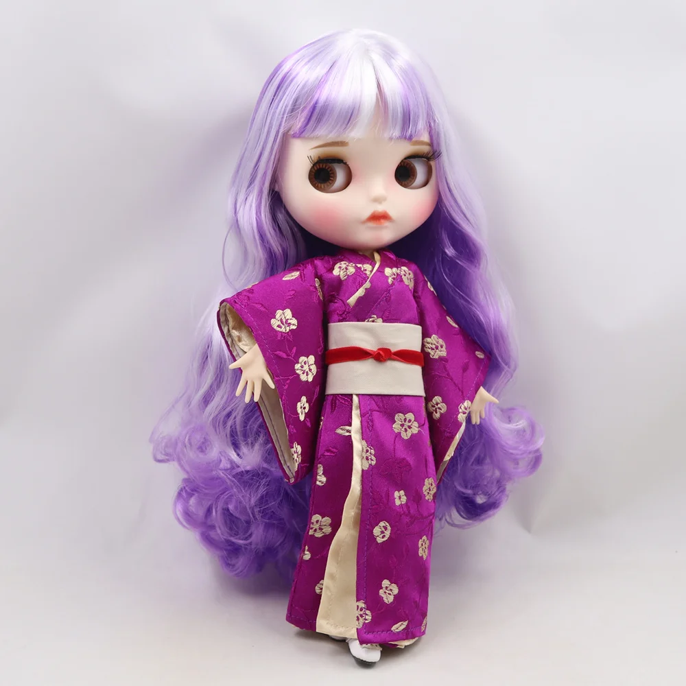 ICY Fortune Days factory blyth кукла белая кожа суставное тело новое матовое лицо с бровями губы смешанные фиолетовые Кудри DIY sd Подарочная игрушка