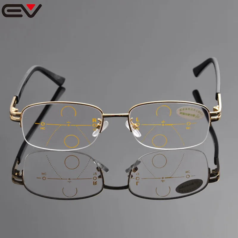 Многофункциональные очки для чтения мужские круглые в металлической оправе