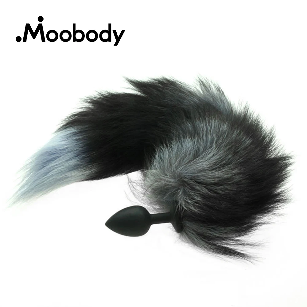 Silicone Butt Plug Black Fox Tail Anal Smooth Fur Faux Dog Sex Toys For Women Adult Games Products | Красота и здоровье