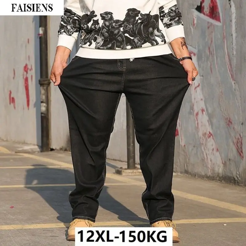 Большие размеры большие мужские джинсы 10XL 12XL брюки деловые офисные с высокой