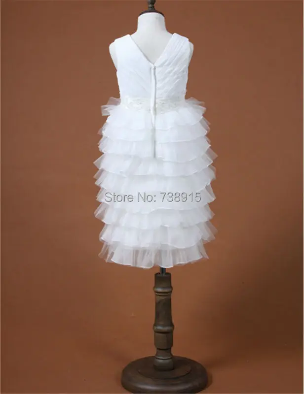 Regular 2017 New Arrival White Tulle Sleeveless Flowers Flower Girl Children Dresses Prom Dress ZZ BRIDAL | Свадьбы и торжества