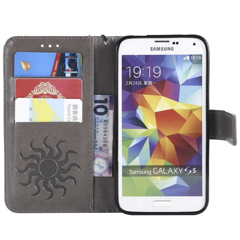 Чехол для Samsung Galaxy S5 откидная Обложка на заднюю панель из искусственной кожи