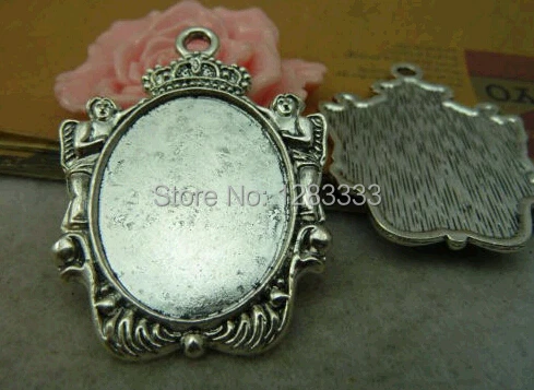 20 pcs 25x32mm Antique Silver Crown Base Setting Charms Pendant A1248 | Украшения и аксессуары