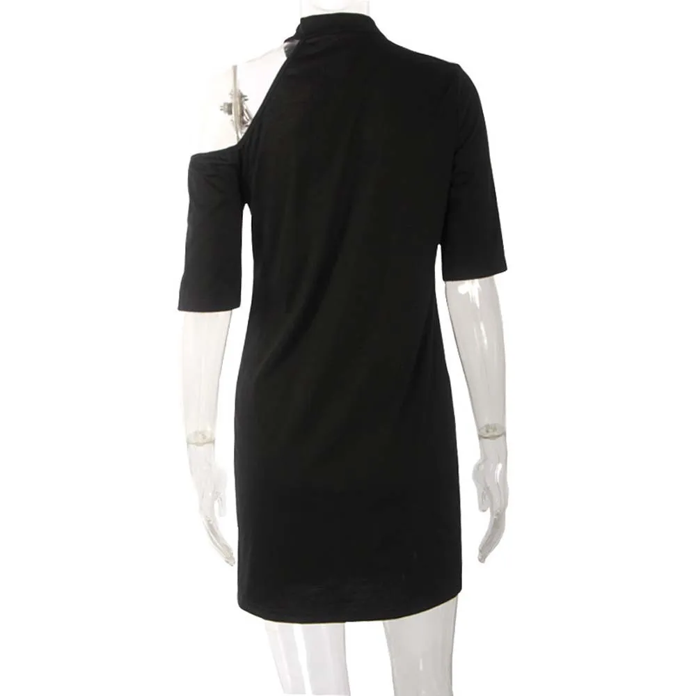 

Women Vintage Off Shoulder Style Long T-shirt Mini Dress Robe Femme Vestidos De Mujer 2021