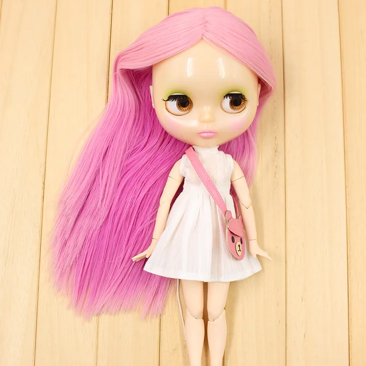 Бесцветная кукла с розовыми и фиолетовыми волосами|doll hair color|doll customhair waver |