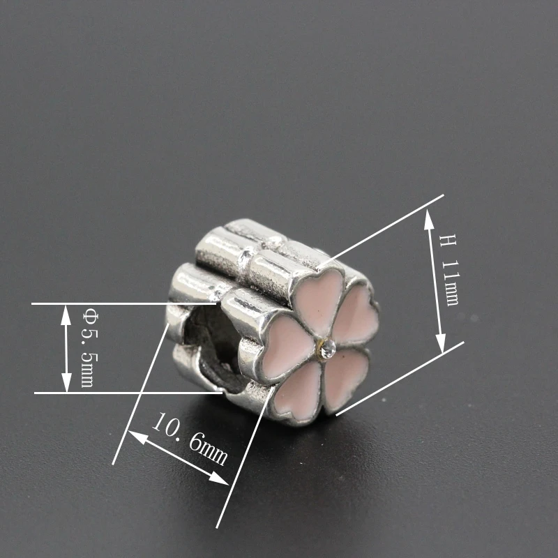 5 шт./лот сплав розовый клевер Бусины Подвески для изготовления ювелирных изделий