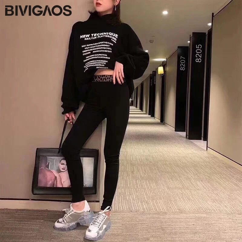BIVIGAOS 2019 весенние корейские женские Стиль досуга Модные леопардовые хлопковые