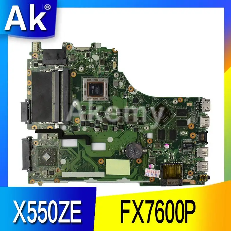 AK X550ZE материнская плата для ноутбука ASUS X550ZE X550Z X550 K550Z VM590Z A555Z K555Z X555Z Тесты оригинальная материнская плата FX7600P