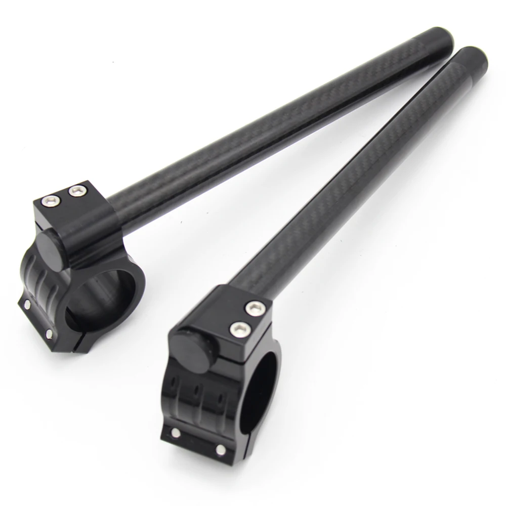 Cafe Racer Motorcycle Handlebar Racing Adjustable Carbon Fiber 31/32/33/36/37/38/39/41/45/46/48/50/51 mm Clip On Fork Handle Bar |