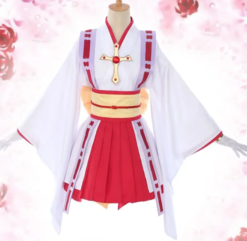 

Anime! Kamikaze Kaitou Jeanne Kusakabi Maron Angel Lolita Dress Furisode japanese Kimono Uniform cosplay costume outfit