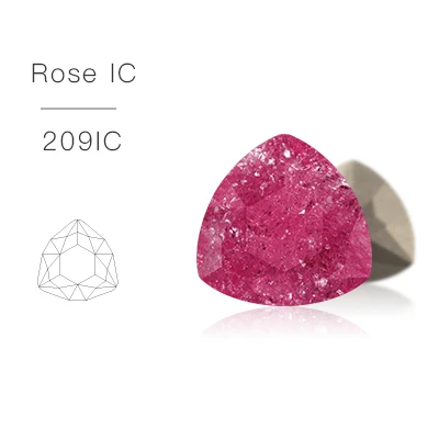 Rose IC Стразы Кристалл камень Diy Ледяной цветок жир tr-iangle Форма Стразы Украшение K9 стекло кристалл шитье и ткань Pointback Fancy - Цвет: Rose IC