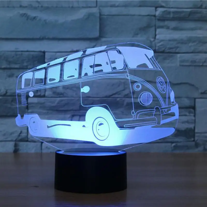 Автобус 3d L светильники многоцветные сенсорные светодиодные визуальные ночные