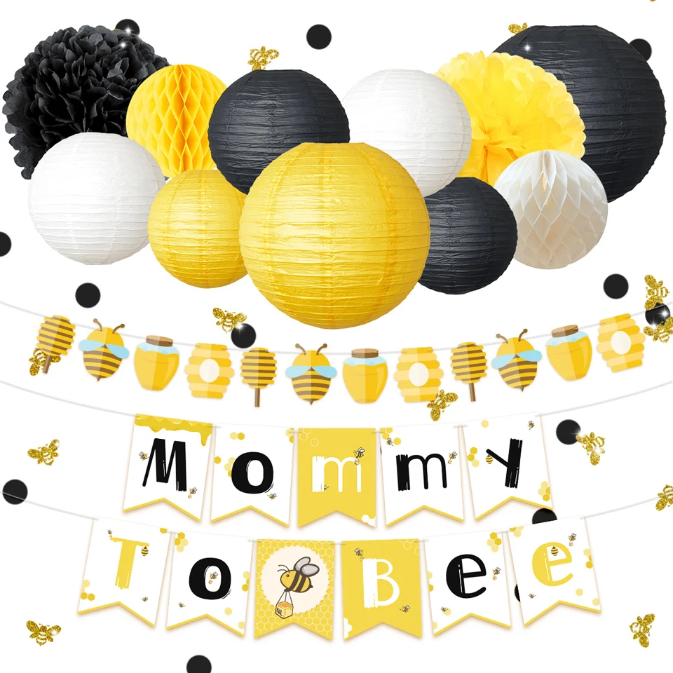 Nicro 35 шт./компл. милые с принтом в виде медоносной пчелы Baby Shower мама пчелы Бумага баннер гирлянда Фонари Вафельная Ткань вечерние украшения# Set68