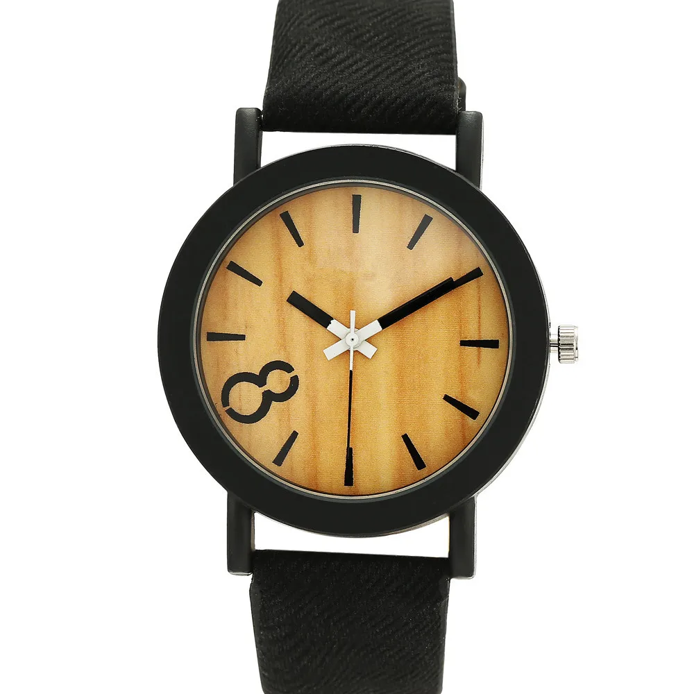 Мужские и женские кварцевые наручные часы унисекс с кожаным ремешком Feb13 |