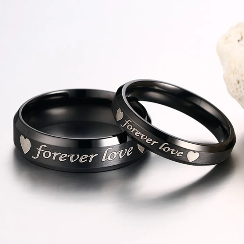 Vnox гравировкой &quotForever Love&quot Свадебные Кольца для Для женщин мужчин Альянс Юбилей