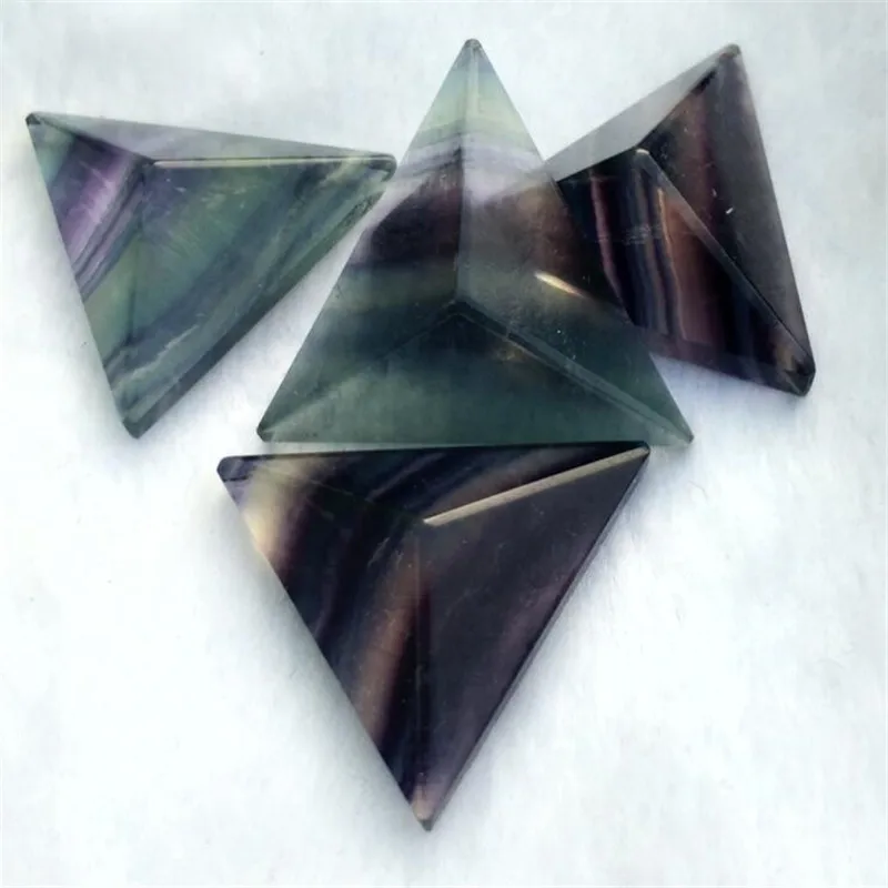 1pcs Natural three-sided fluorite quartz crystal pyramid is healed | Дом и сад