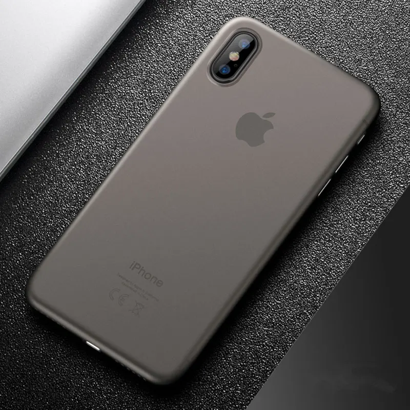 Gray MaxGear ультра тонкий матовый Жесткий Чехол для iPhone 5 5S SE 6 6S 7 8 Plus ультра тонкий PP прозрачный задний Чехол для iPhone X XS Max XR - Цвет: Gray