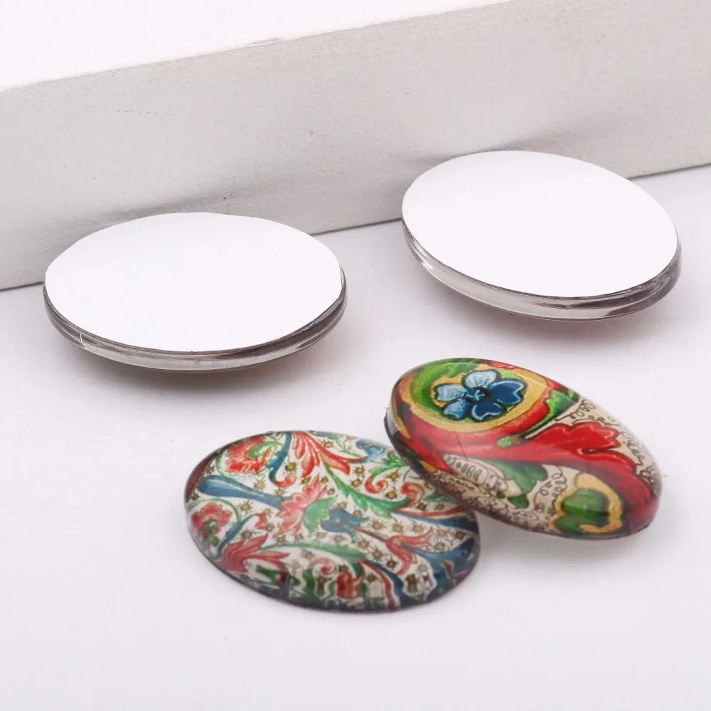 20 шт. овальный стеклянный кабошон 30x40 мм 18x25 мм|jewelry components|cabochon 30x40mmglass cabochon |